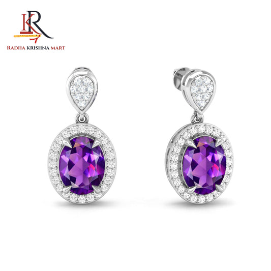 Amethyst Earring - 925 Silver