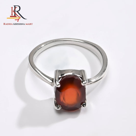 Garnet (Gomed) Ring - 925 Silver