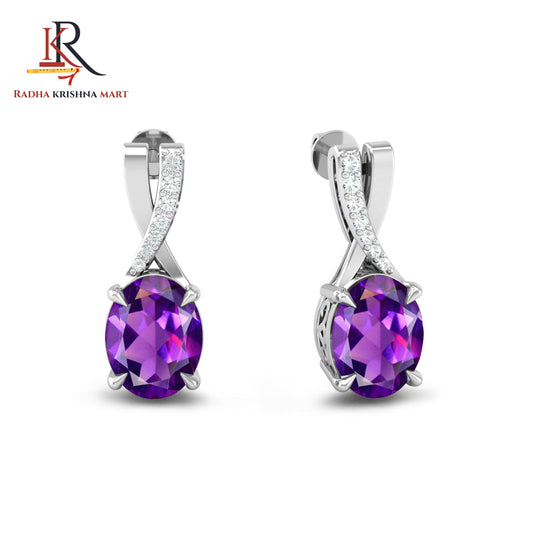 Amethyst Earring - 925 Silver