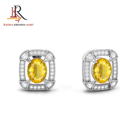 Citrine Earing - 925 Silver