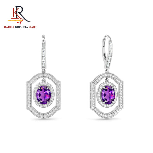 Amethyst Earring - 925 Silver