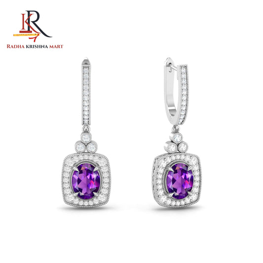 Amethyst Earring - 925 Silver