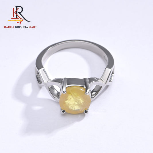 Yellow Sapphire (Pukhraj) Ring - 925 Silver
