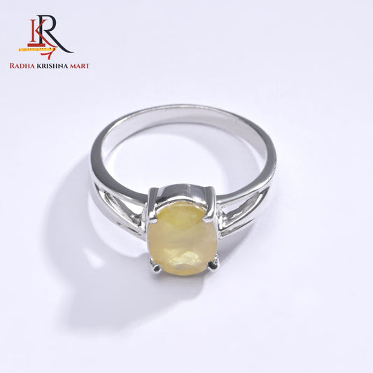 Yellow Sapphire (Pukhraj) Ring - 925 Silver