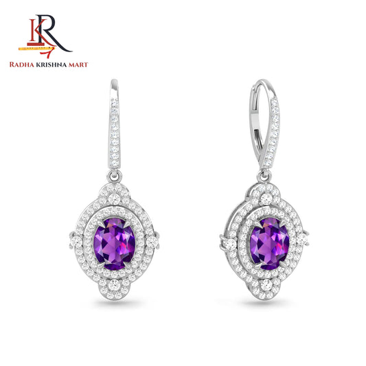 Amethyst Earring - 925 Silver