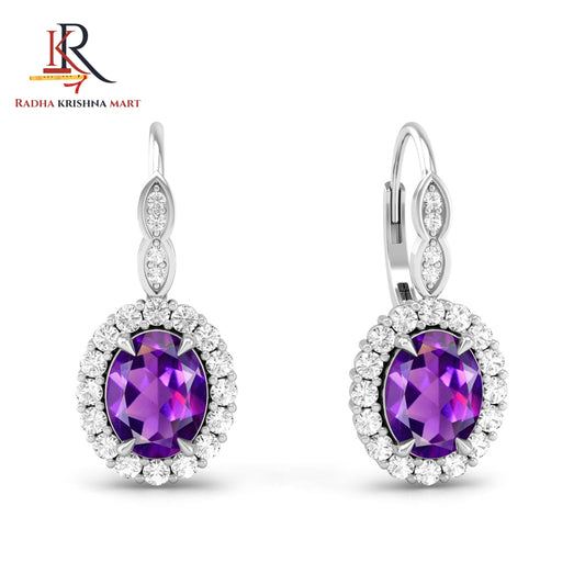 Amethyst Earring - 925 Silver