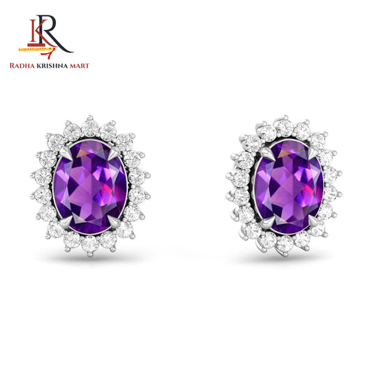 Amethyst Earring - 925 Silver