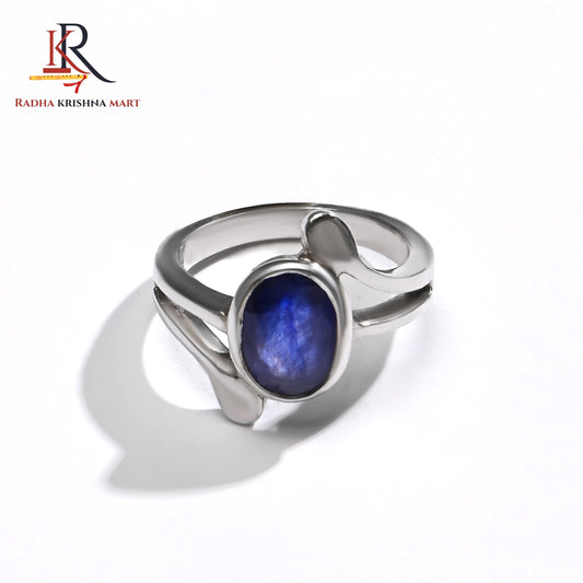 Blue Sapphire ( Neelam ) Ring - 925 Silver