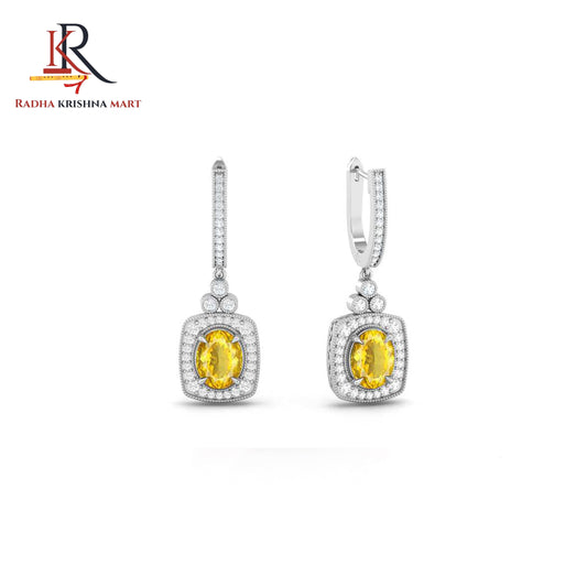 Citrine Earing - 925 Silver