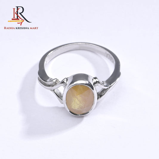 Yellow Sapphire (Pukhraj) Ring - 925 Silver