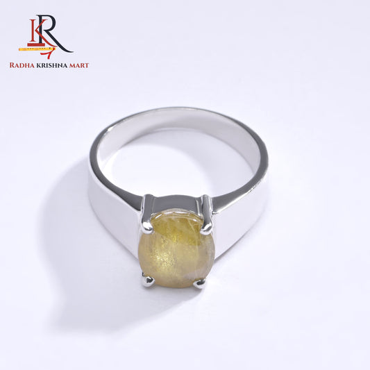 Yellow Sapphire (Pukhraj) Ring - 925 Silver