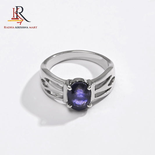 Blue Sapphire ( Neelam ) Ring - 925 Silver
