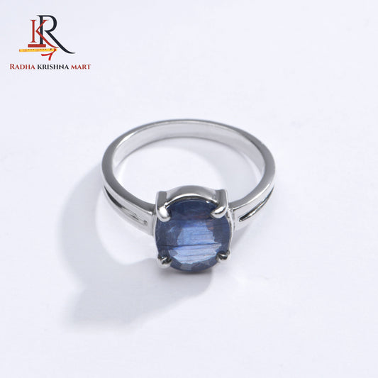 Blue Sapphire ( Neelam ) Ring - 925 Silver