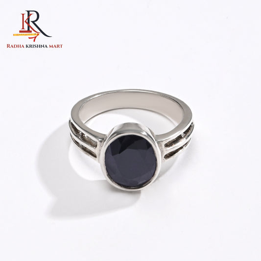 Blue Sapphire ( Neelam ) Ring - 925 Silver