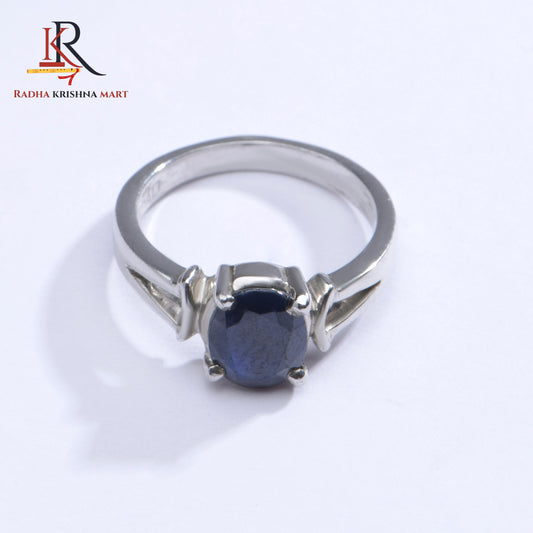 Blue Sapphire ( Neelam ) Ring - 925 Silver
