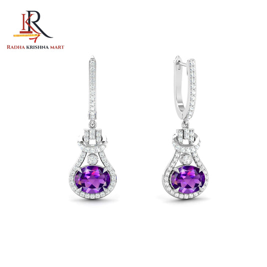 Amethyst Earring - 925 Silver