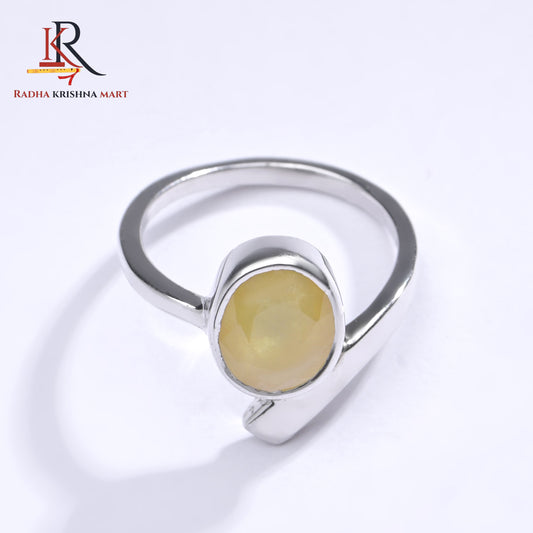 Yellow Sapphire (Pukhraj) Ring - 925 Silver