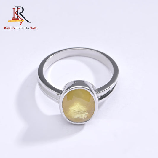 Yellow Sapphire (Pukhraj) Ring - 925 Silver
