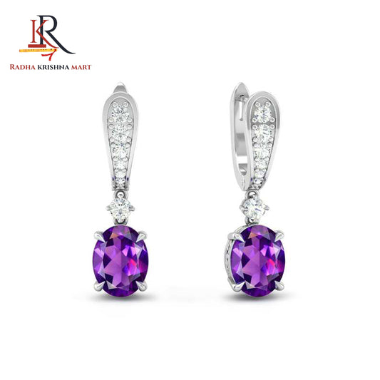 Amethyst Earring - 925 Silver