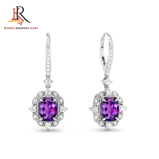 Amethyst Earring - 925 Silver