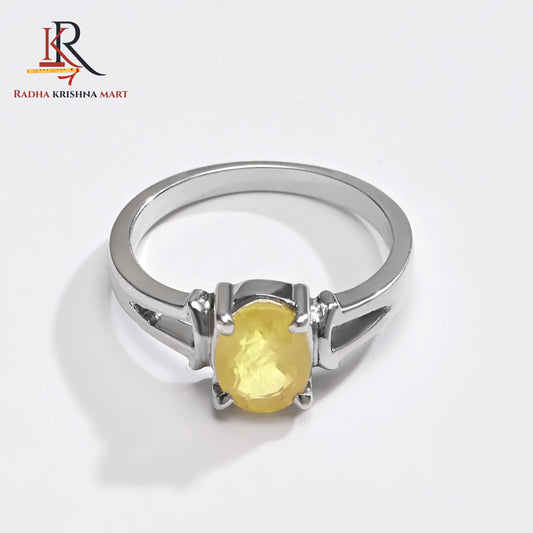 Yellow Sapphire (Pukhraj) Ring - 925 Silver