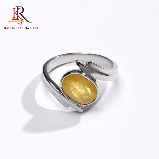 Yellow Sapphire (Pukhraj) Ring - 925 Silver