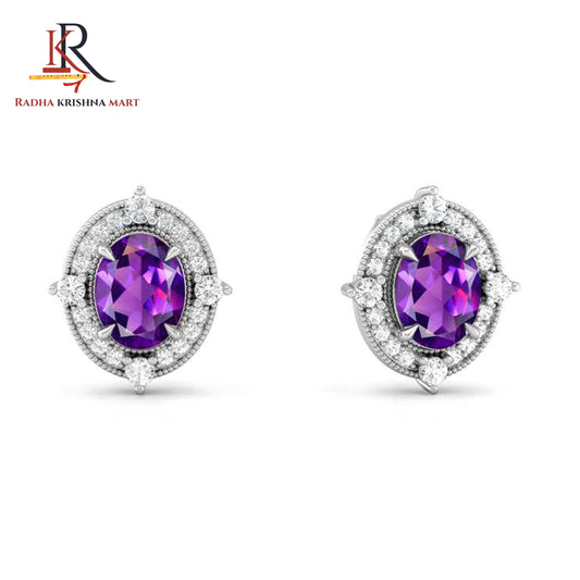 Amethyst Earring - 925 Silver