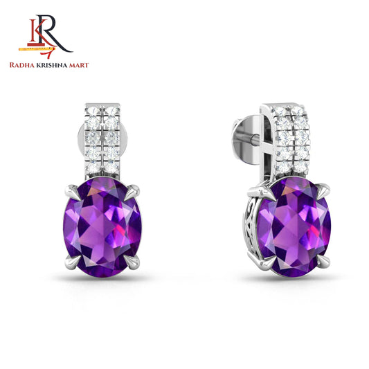 Amethyst Earring - 925 Silver