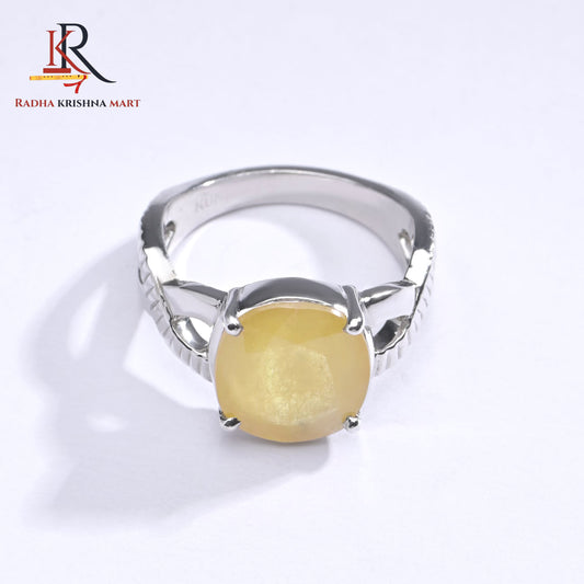Yellow Sapphire (Pukhraj) Ring - 925 Silver