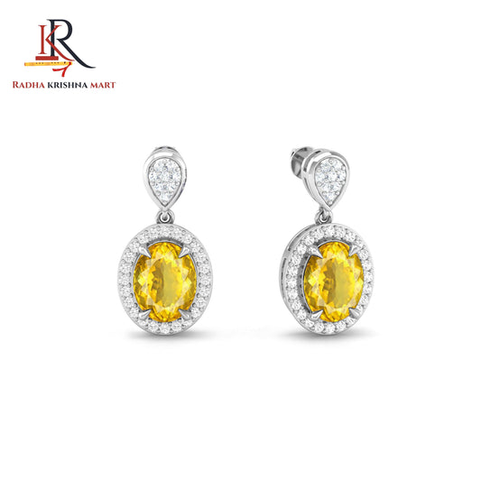 Citrine Earing - 925 Silver