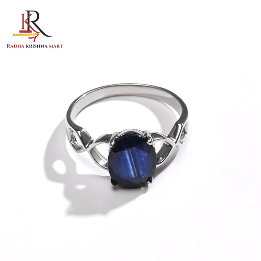 Blue Sapphire ( Neelam ) Ring - 925 Silver