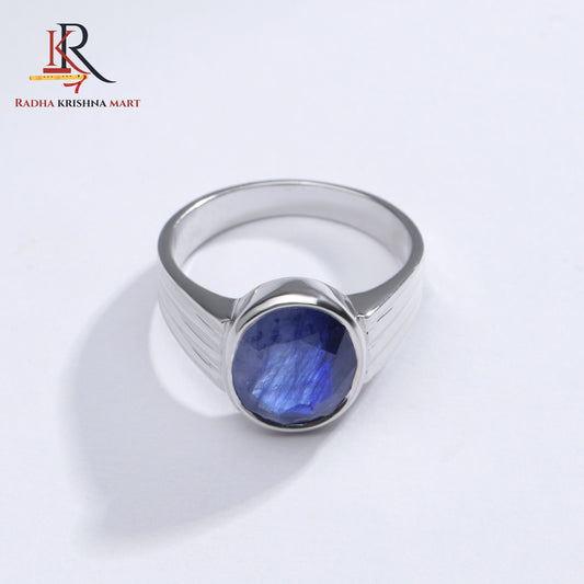 Blue Sapphire ( Neelam ) Ring - 925 Silver