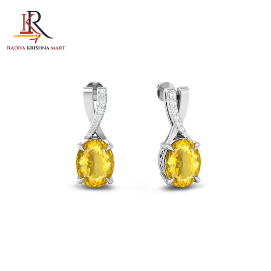 Citrine Earing - 925 Silver