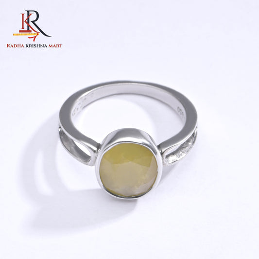 Yellow Sapphire (Pukhraj) Ring - 925 Silver