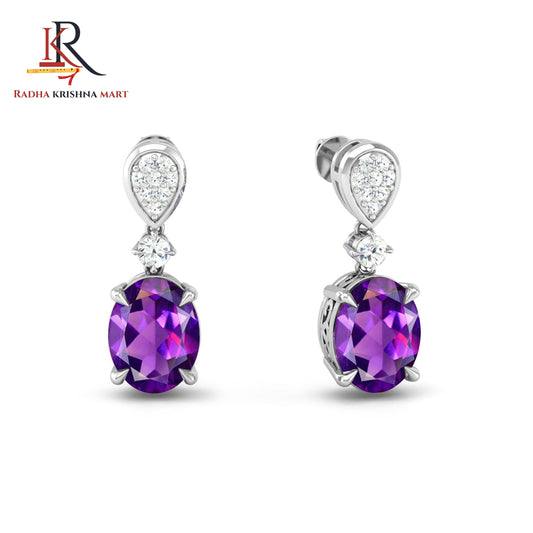 Amethyst Earring - 925 Silver