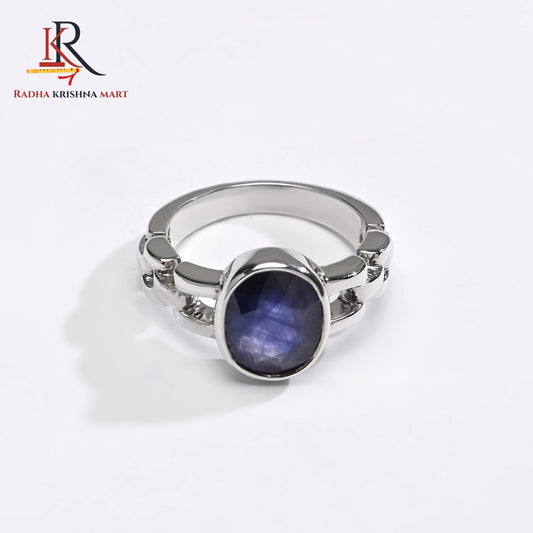 Blue Sapphire ( Neelam ) Ring - 925 Silver