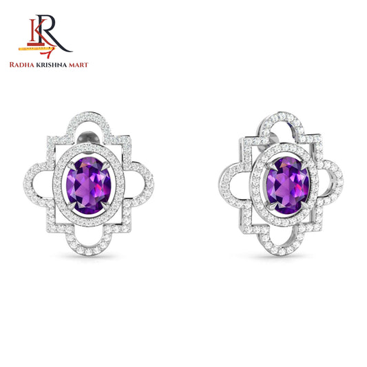 Amethyst Earring - 925 Silver