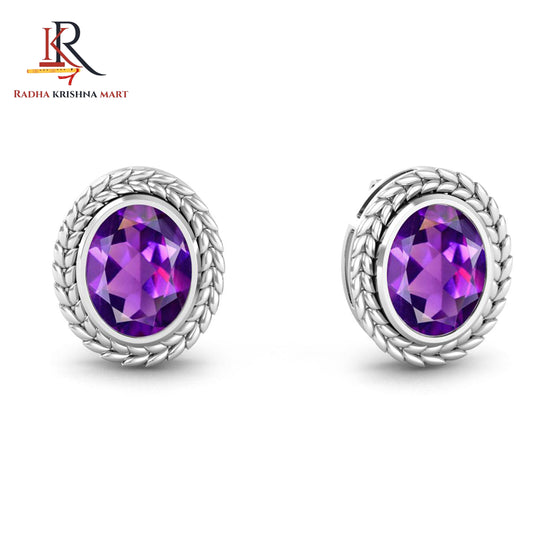 Amethyst Earring - 925 Silver