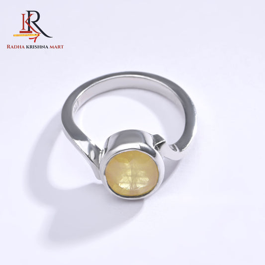 Yellow Sapphire (Pukhraj) Ring - 925 Silver