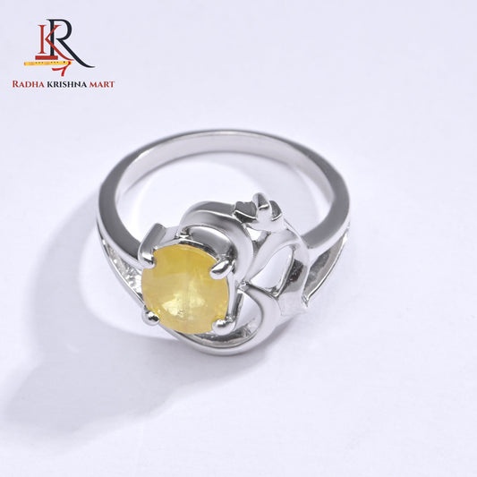 Yellow Sapphire (Pukhraj) Ring - 925 Silver