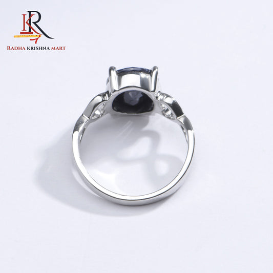 Blue Sapphire ( Neelam ) Ring - 925 Silver