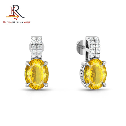 Citrine Earing - 925 Silver
