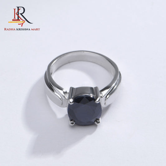 Blue Sapphire ( Neelam ) Ring - 925 Silver