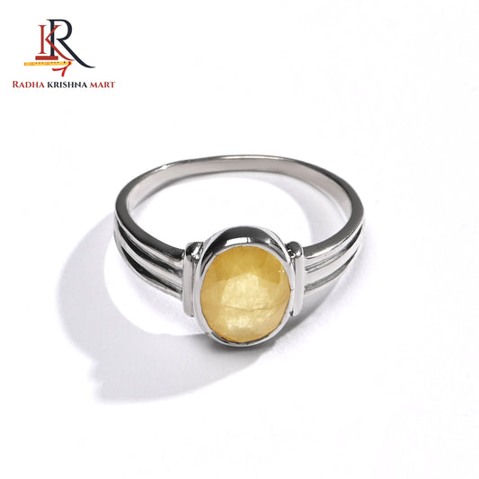 Yellow Sapphire (Pukhraj) Ring - 925 Silver
