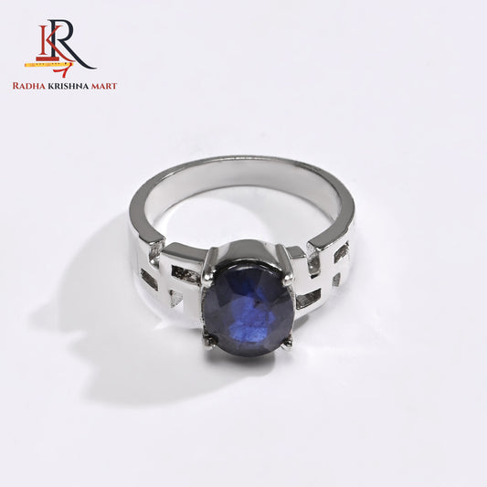 Blue Sapphire ( Neelam ) Ring - 925 Silver