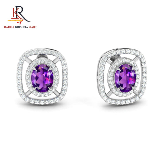 Amethyst Earring - 925 Silver