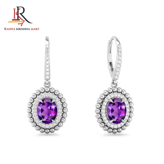 Amethyst Earring - 925 Silver