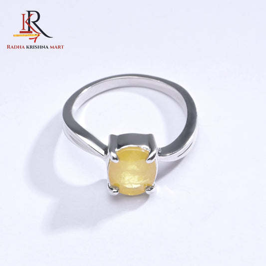 Yellow Sapphire (Pukhraj) Ring - 925 Silver