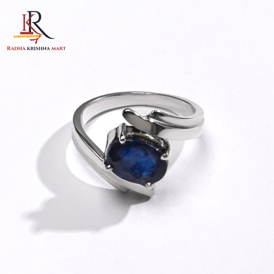 Blue Sapphire ( Neelam ) Ring - 925 Silver