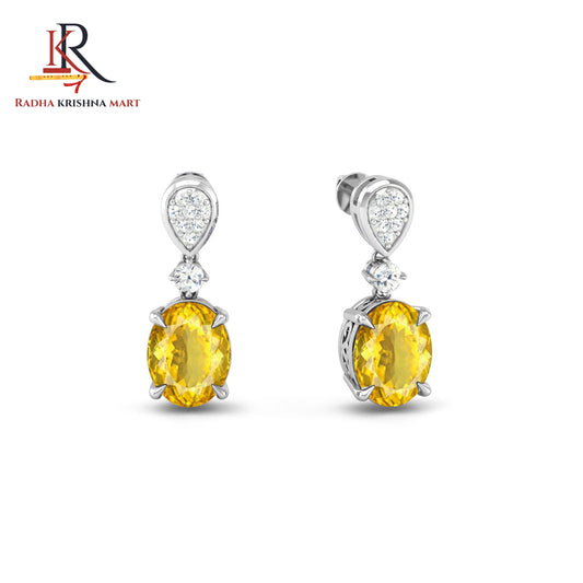 Citrine Earing - 925 Silver